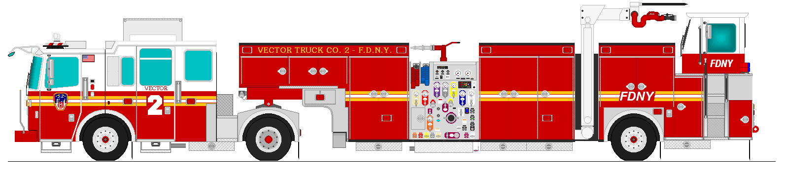 1599x359 Ferrara Ultra Fdny Vector Tiller Truck