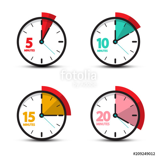 500x500 Minutes Analog Clock Icons Vector Time Symbol