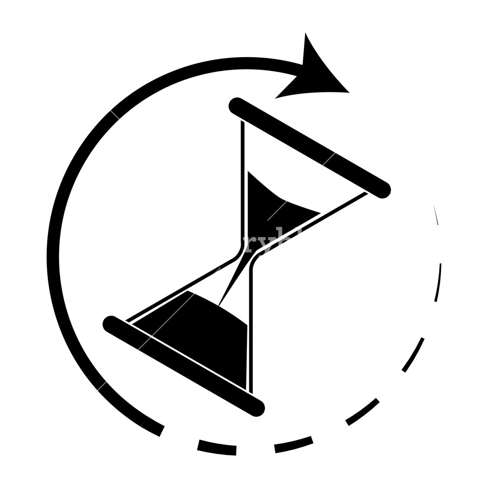 1000x1000 Time Is Running Hourglass Monochrome Hourglass Icon And Time