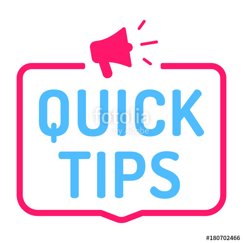 500x500 Quick Tips Badge With Megaphone Icon Flat Vector Illustration