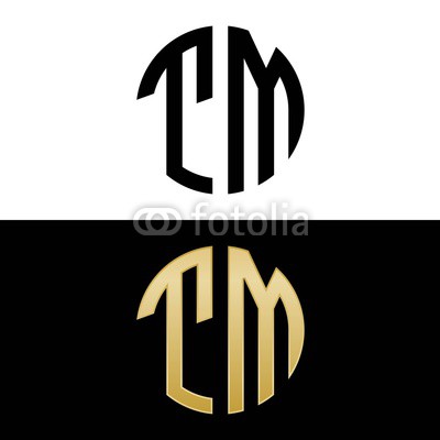 400x400 Tm Initial Logo Circle Shape Vector Black And Gold Buy Photos