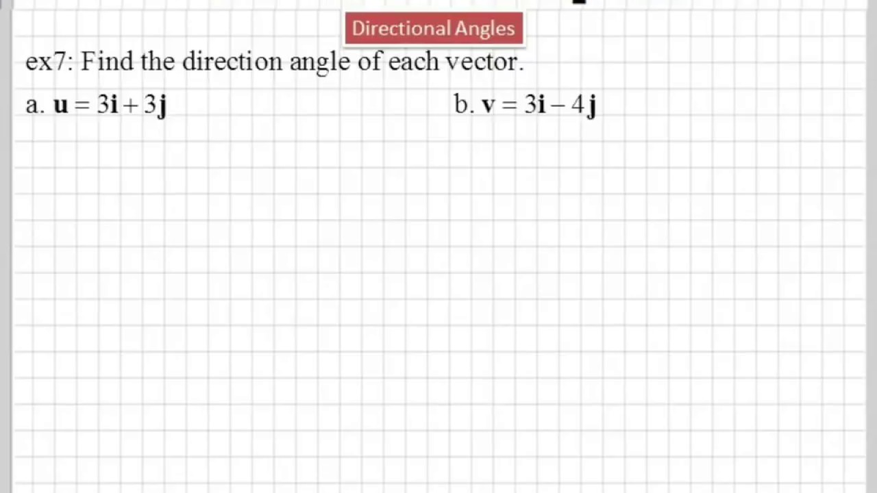 1280x720 How To Find The Direction Angle Of A Vector