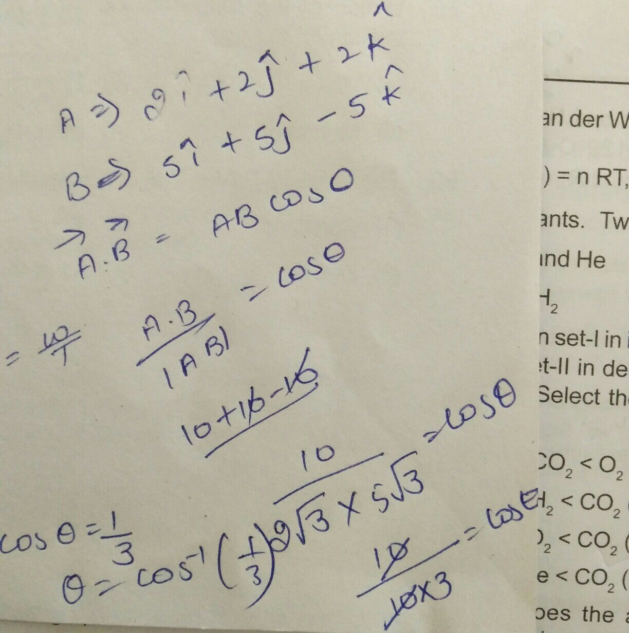 1224x1232 Find The Angle Between The Two Vectors A Vector Is Equal