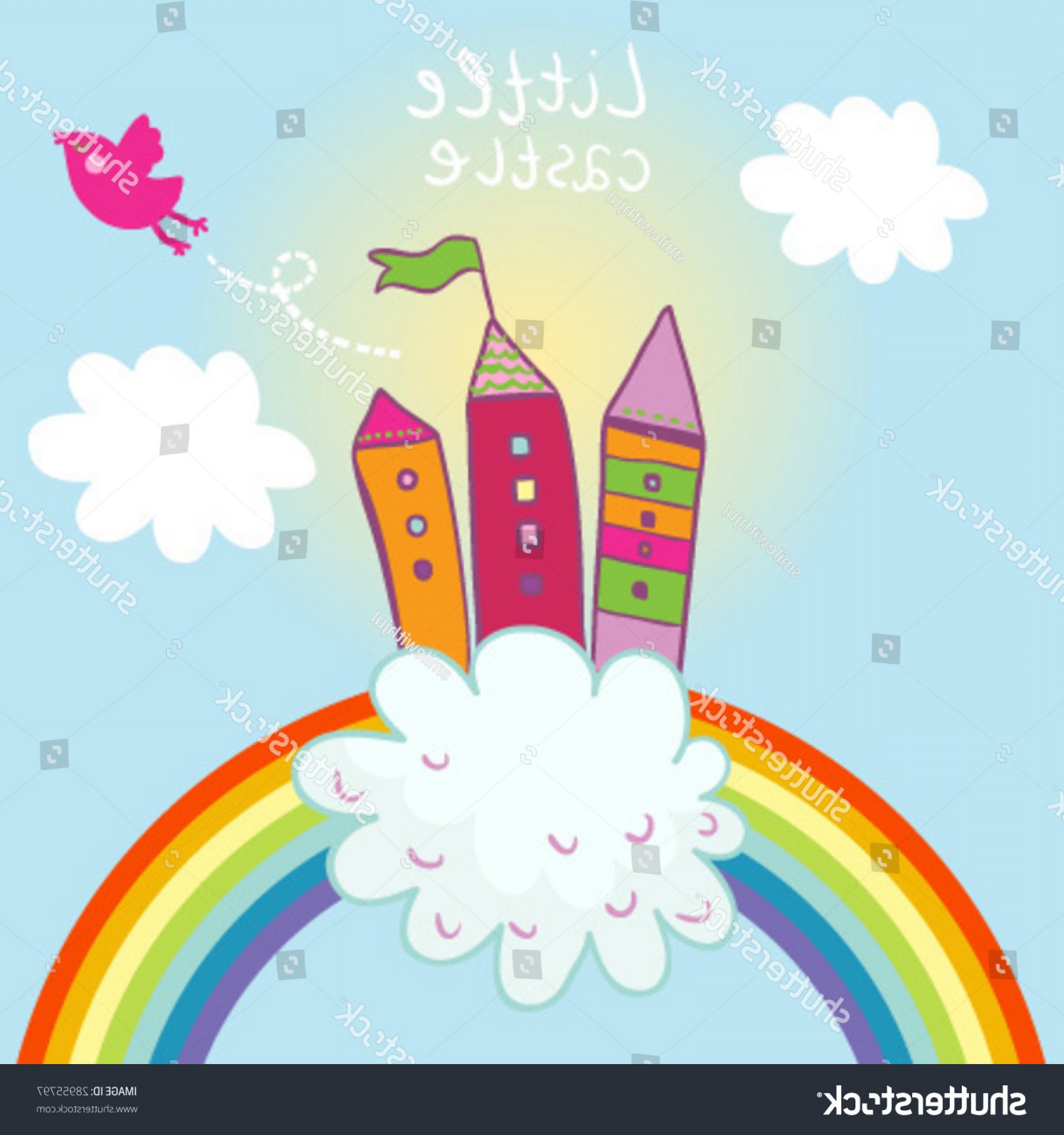 1800x1920 Castle Heaven Cute Cartoon Vector Background Handandbeak