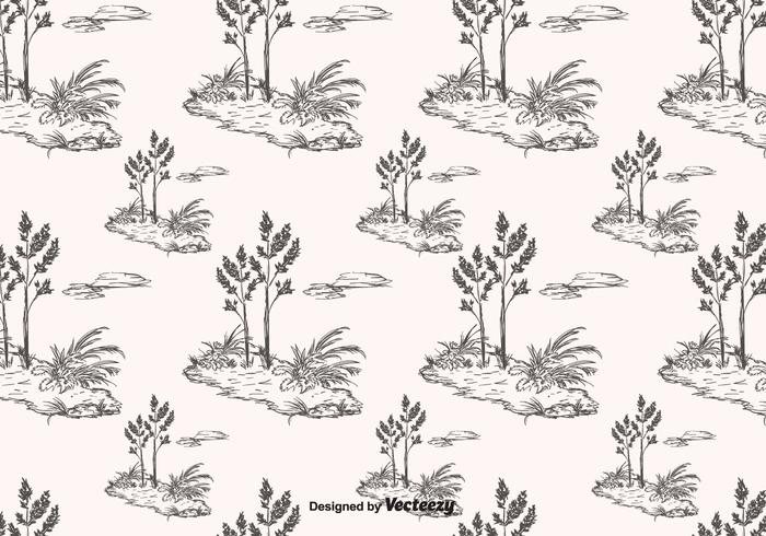 700x490 Hand Drawn Toile Pattern Vector