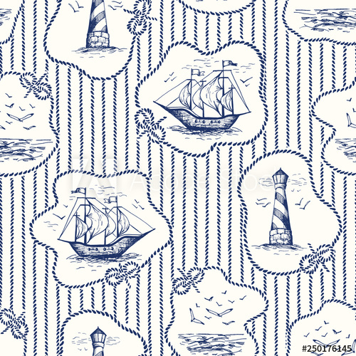 500x500 Vintage Hand Drawn Rope Frames, Stripes Toile De Jouy Vector