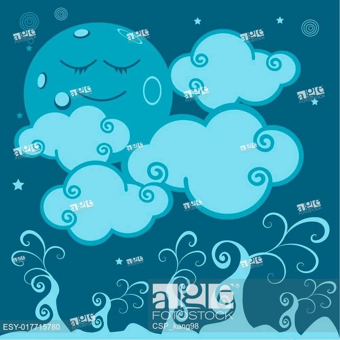 701x700 Lune, Toile, Plante, Monde,dormir, Stock Vector, Vector And Low