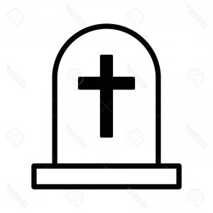 300x300 Stock Illustration Tombstone Silhouette Icons Isolated White Set