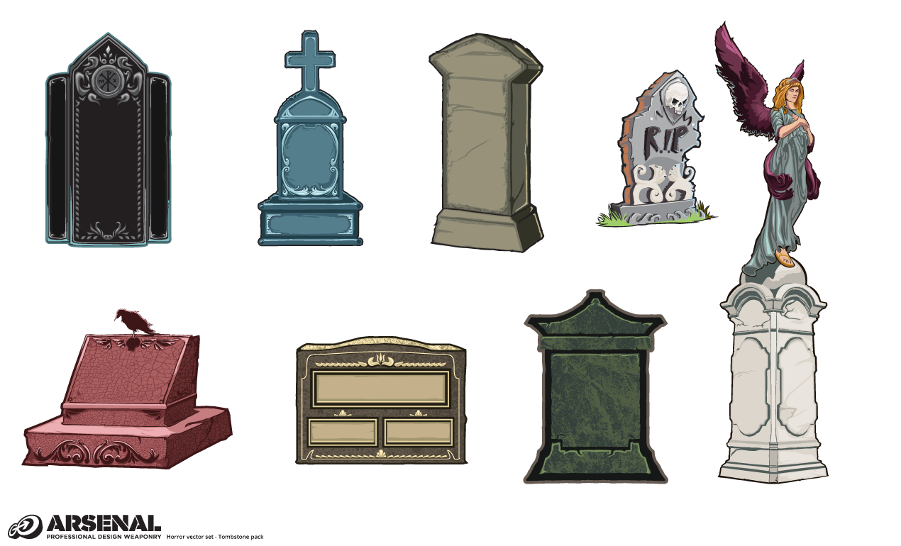1270x770 Tombstone Vector Pack