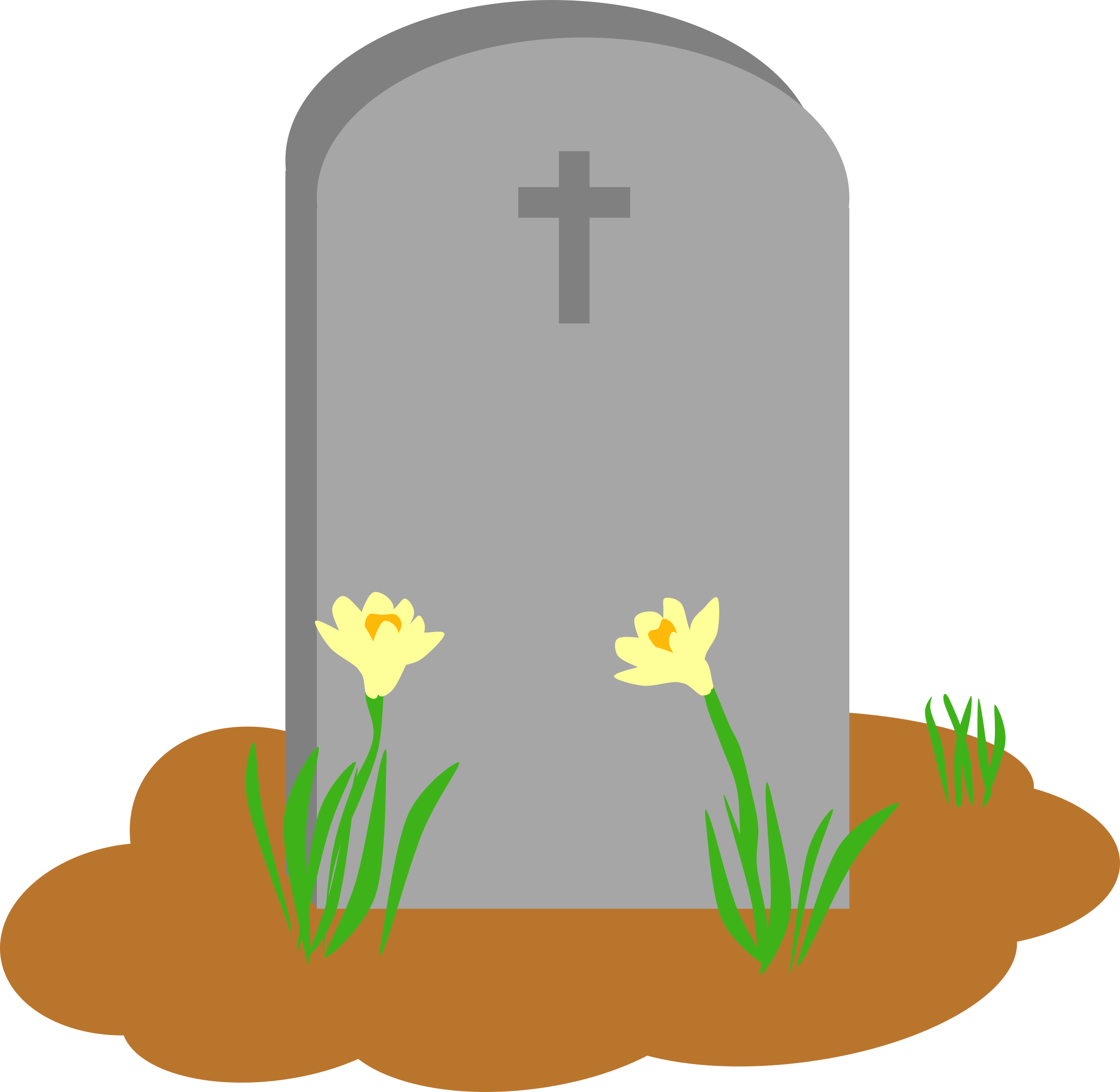 2400x2338 Tombstone And Grave Vector Art Image
