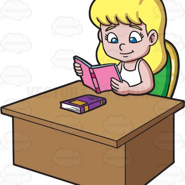 600x600 A Girl Reading A Good Book Clipart