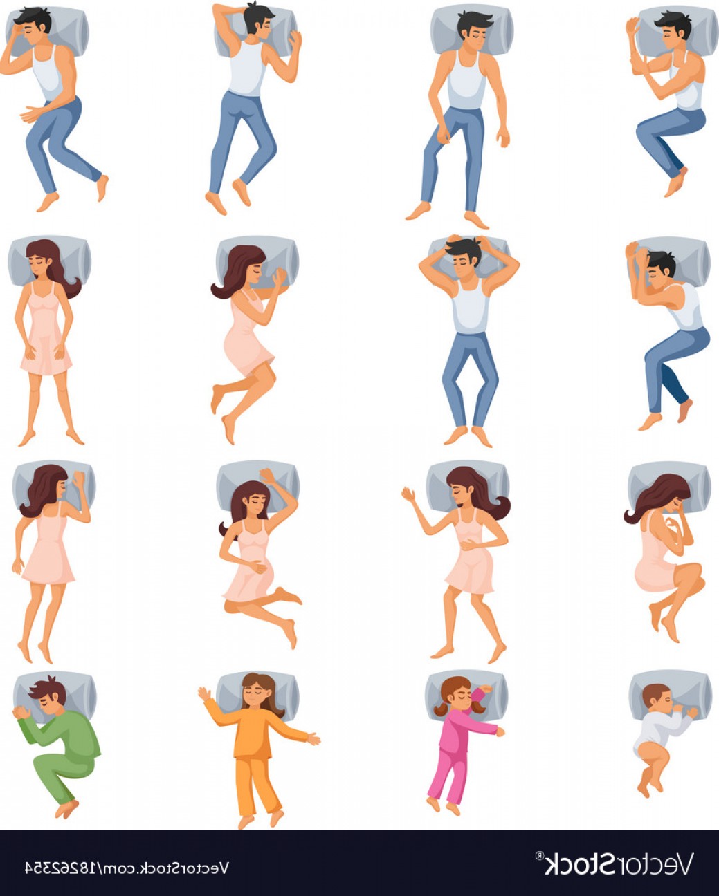 1039x1296 People Sleeping Poses Top View Vector Soidergi