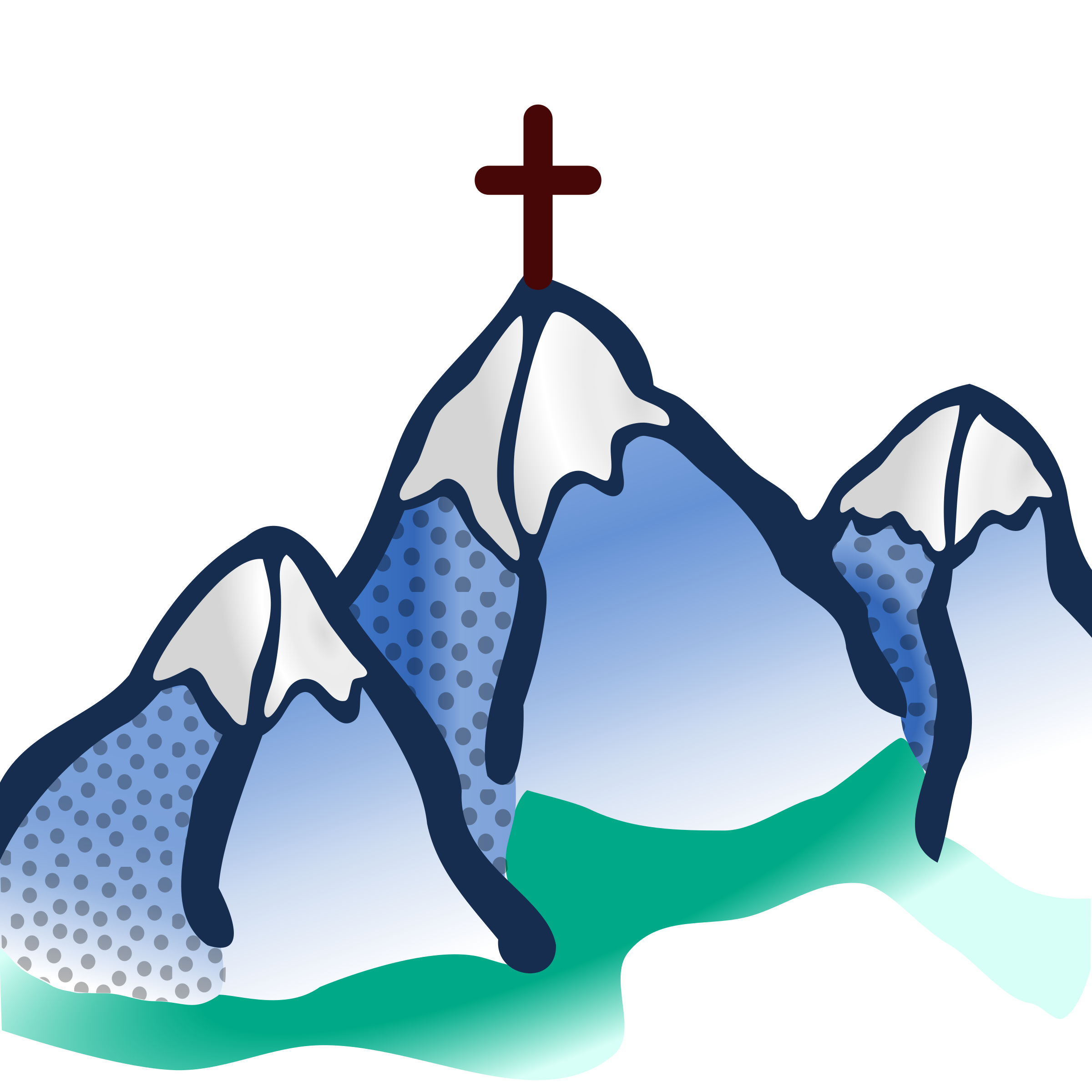 2400x2400 Three Mountains With Cross On Top Vector Clipart Image