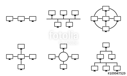 500x300 Set Of Network Topology Internet Connection Vector Illustration