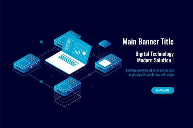 626x417 Computer Network Concept, Server Room Rack Isometric Icon, Network