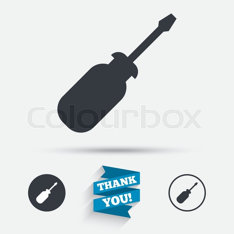 800x800 Screwdriver Tool Sign Icon Fix It Stock Vector Colourbox