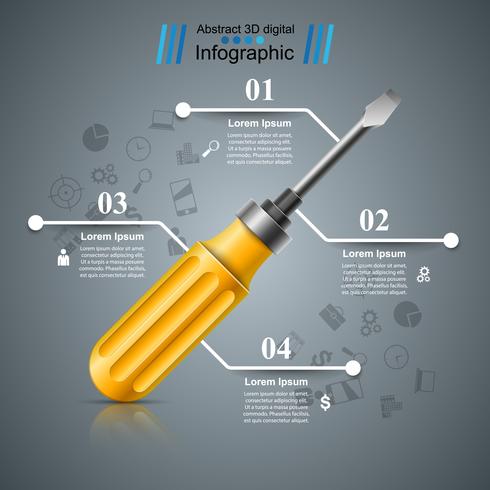 490x490 Wrench, Screwdriver, Repair Icon Business Infographic
