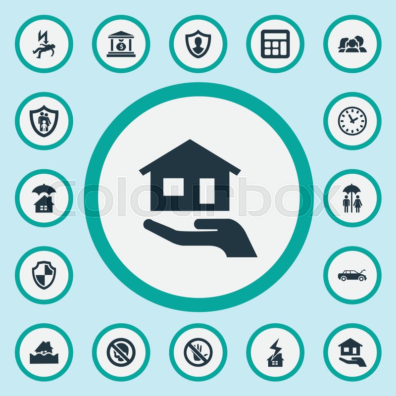 800x800 Elements Banking House, Family Stock Vector Colourbox