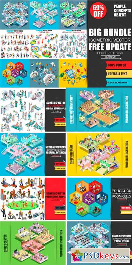 450x900 Isometric Mega Bundle Free Download Photoshop Vector