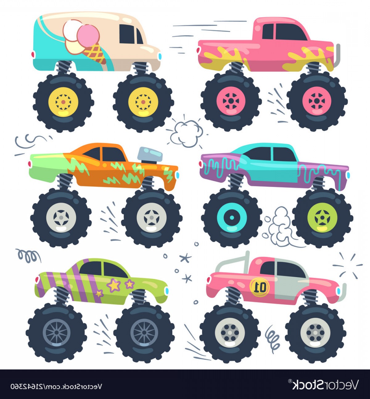 Monster Trucks Kids Car Toys Cartoon Set Vector Handandbeak 1200x1296 Monster Trucks Kids Car Toys Cartoon Set Vector Handandbeak