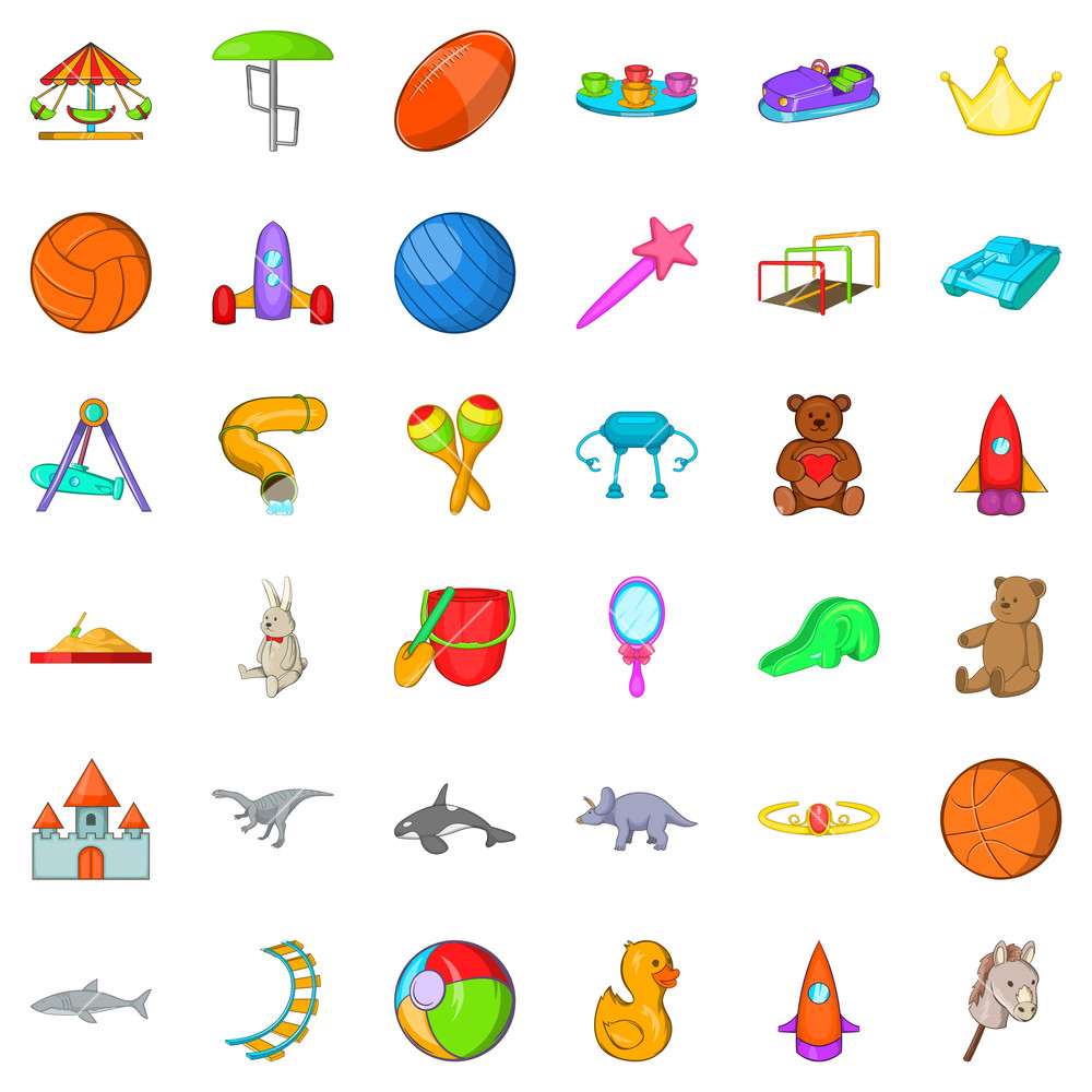 Toy Icons Set Cartoon Style Of Toy Vector Icons For Web 1000x1000 Toy Icons Set Cartoon Style Of Toy Vector Icons For Web