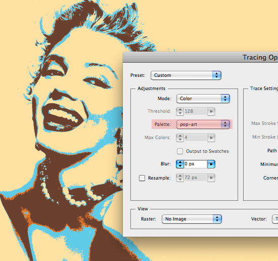 Illustrator Quick Tip How To Create Pop Art Using Live Trace 550x516 Illustrator Quick Tip How To Create Pop Art Using Live Trace
