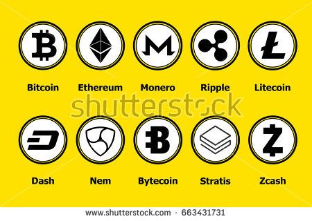 450x320 Criptocurrency Blockchans A Yellow Background Set Virtual