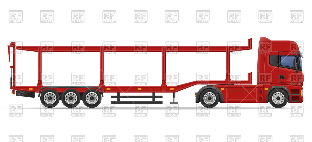 Truck Semi Trailer For Cars Transportation Vector Image 1200x546 Truck Semi Trailer For Cars Transportation Vector Image