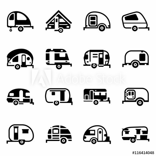 Vector Trailer Icon Set 500x500 Vector Trailer Icon Set