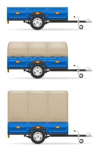 Set Icons Car Trailer For The Transportation Of Goods Vector 327x490 Set Icons Car Trailer For The Transportation Of Goods Vector