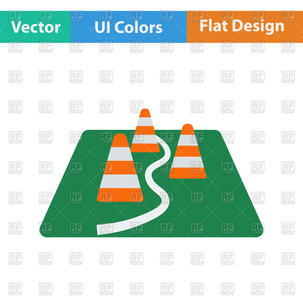 Flat Design Icon Of Football Training Cones Vector Image Of Icons 1200x1200 Flat Design Icon Of Football Training Cones Vector Image Of Icons