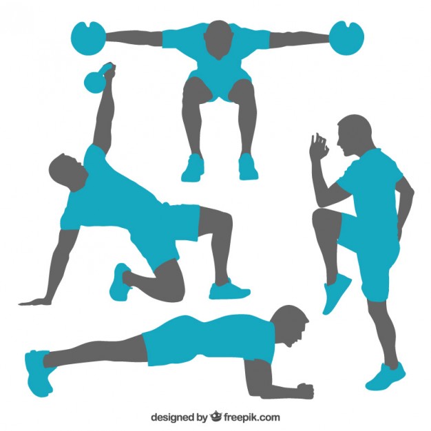 Silhouettes Of Gym Training Poses Vector Free Download 626x626 Silhouettes Of Gym Training Poses Vector Free Download