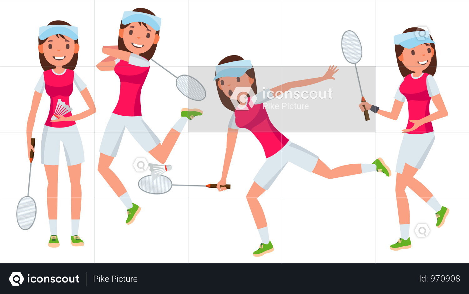 Badminton Female Player Vector In Action Championship Training 1500x943 Badminton Female Player Vector In Action Championship Training