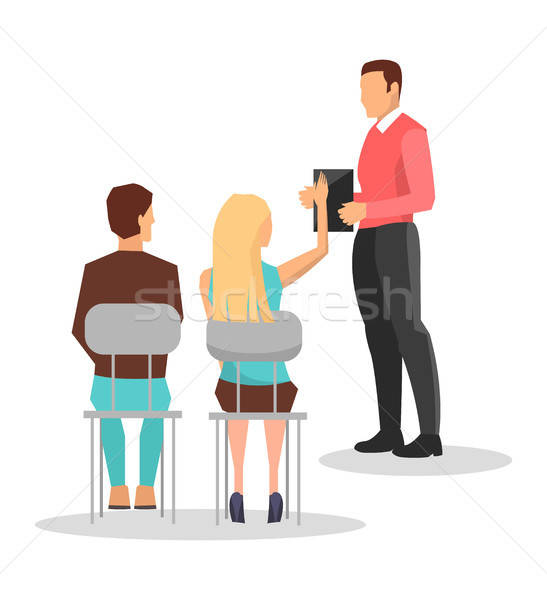 Business Training Employees Vector Illustration Vector 547x600 Business Training Employees Vector Illustration Vector
