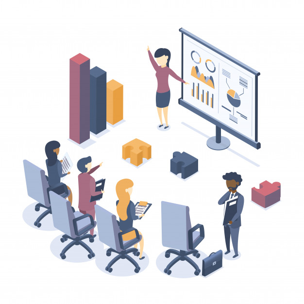 Isometric Vector Illustration The Concept Of Business Training 626x626 Isometric Vector Illustration The Concept Of Business Training