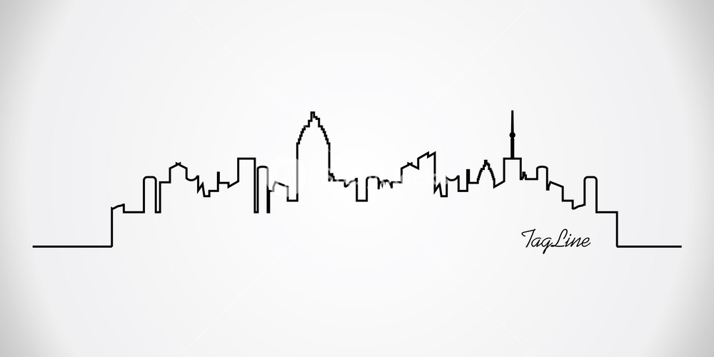 1000x500 Vector City Silhouette Night Town On Transparent Background City