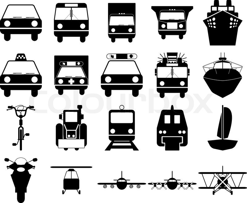 800x657 Transportation Set Of Different Vector Stock Vector Colourbox