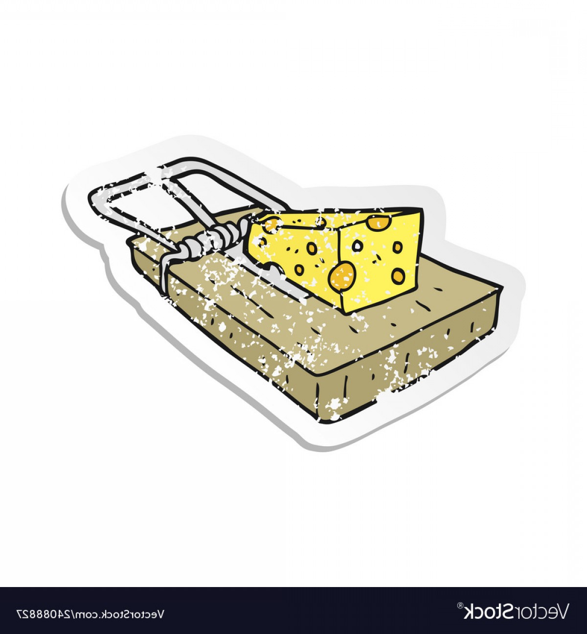 1200x1296 Retro Distressed Sticker Of A Cartoon Mouse Trap Vector Hoodamathrun