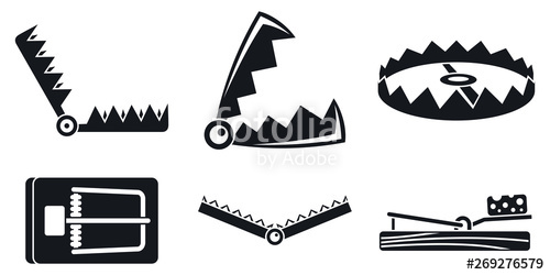 500x250 Trap Catch Icons Set Simple Set Of Trap Catch Vector Icons