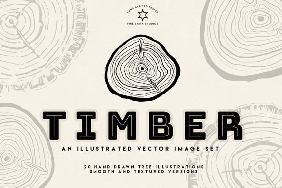 570x380 Timber Vector Tree Rings Digital Clip Art Etsy