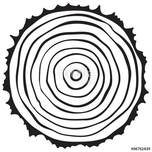 500x500 Tree Growth Rings Logo Icon, Vector Tree Rings Background Stock