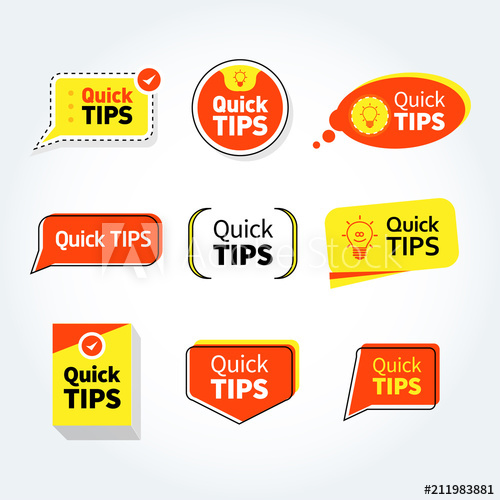 500x500 Quick Tips, Helpful Tricks Vector Logos, Emblems And Banners