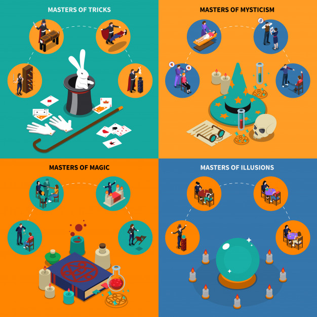 626x626 Tricks Magic And Mysticism Isometric Compositions Vector Free