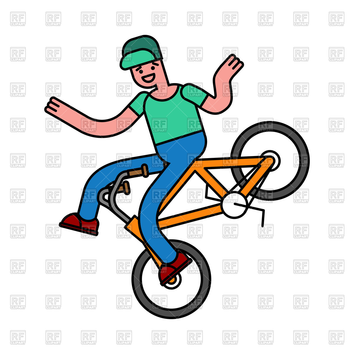 1200x1200 Tricks On Bicycle Guy On Bike Vector Image Of People