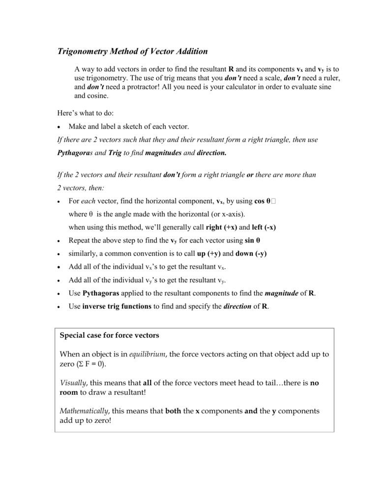 791x1024 Trigonometric Method Of Vector Addition