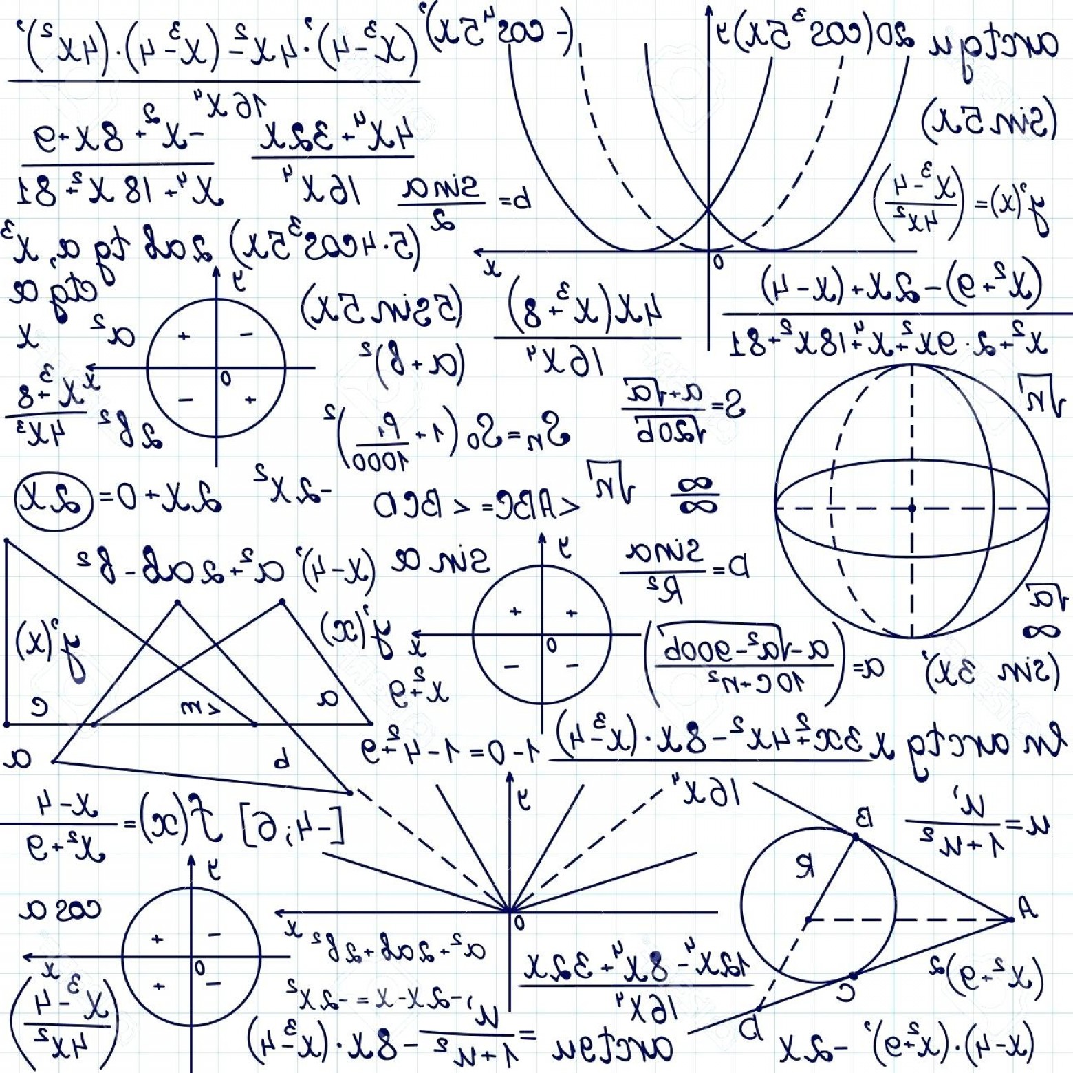 1560x1560 Vectors Trig Math Mathematical Vector Seamless Pattern