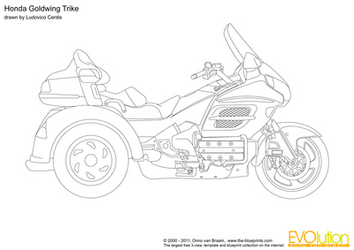 400x283 Honda Goldwing Trike Vector Drawing