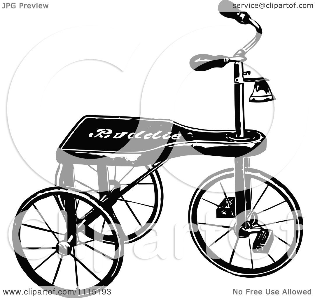1080x1024 Clipart Vintage Black And White Trike