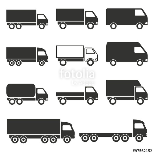 500x500 Truck Icons Set Stock Image And Royalty Free Vector