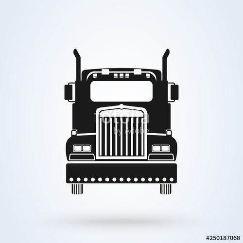 500x500 Truck Front Icon Vector Illustration Isolated On White Freight